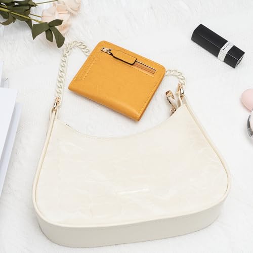 Image of Gostwo Small Wallet for Women, Slim Bifold Credit Card Holder, Compact RFID Blocking Cash Wallet, Billfolds Thin Leather Zipper Pocket, Mini Wallet Gift for Ladies Teen Girls Travel with ID Window
