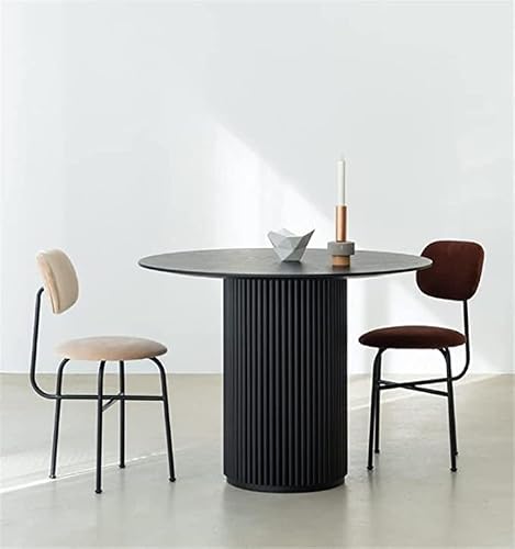 Niuyao Round Solid Wood Dining Table Black, 27.5" W Circular Tabletop For Dining Room Kitchen Leisure Coffee Table #TOP2