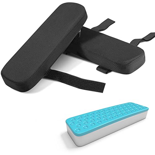 Ergonomic Armrest Pads, Cooling Gel Memory Foam Office Chair Armrest Pads, Comfortable Elbow Pillow for Arm Rest, Ergonomic Armrest Cushions for Chairs Wheelchair Comfy Gaming Chair Pack of 2 by heffiso - Used condition - CA$18.98