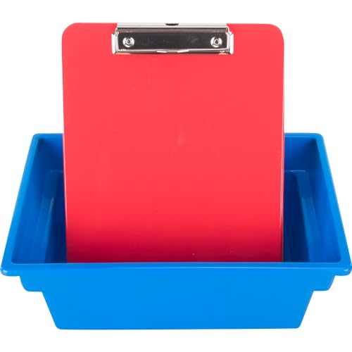 Papelera multiusos azul resistente con diseño apilable de doce piezas 5