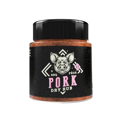 Rub per Maiale - Pork Dry Rub N°43, Barattolo 200g, Mix di spezie per Barbecue ideale per Pork Ribs, Pulled Pork, Hamburger, Marinatura a secco, Italia Spezie BBQ PROS