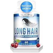 NutraPro Long Hair Gummies Anti-Hair Loss Supplement for Faster Hair Growth of Weak, Thinning Hair Grow Long Thick Hair & Increase Hair Volume with Biotin and 10 Hair Vitamins.for Men and Women.