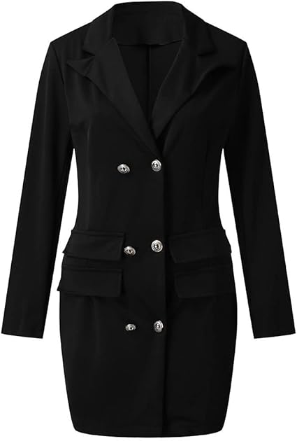 Completo Due Pezzi Donna Elegante - Blazer Doppio Petto E Gonna Mini, Abito Casual Per Ufficio - Foto 9
