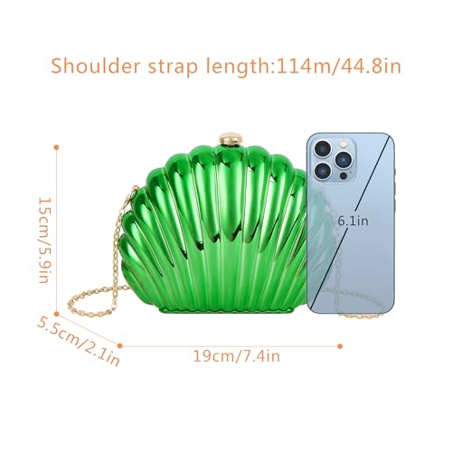 Image of Women Seashell Evening Bag Purse Mermaid Chain Strap Clutch Handbag Shoulder Bag | Seashell