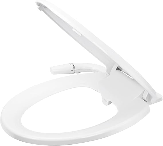 NonElectric Bidet Toilet Seat, QuietClose Toilet Seat with SelfCleaning Dual Nozzles (Rear