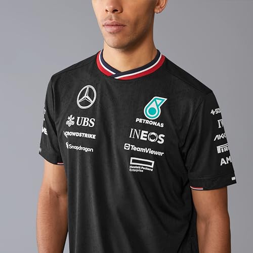 Mercedes AMG Petronas Męska koszulka drużynowa F1 2024 - biały/czarny