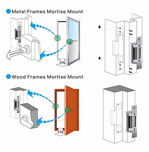 Uhppote Ansi Standard Heavy Duty Electric Door Strike Lock Fail-Secure Or Fail-Safe Adjustable For Access Control Cylindrical Locksets (Input Voltage 12Vdc) #TOP5