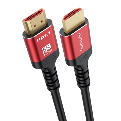 ApoJodly 8K HDMI ARC/eARC Cable for Soundbar 6.6FT, eARC HDMI Cable 2.1 Dolby Atmos 48Gbps High Speed HDMI Cord (8K@60Hz 4K@120Hz 2K 3D HDR HDCP 2.2&2.3) for Vizio Samsung Bose Sound bar UHD TV by ApoJodly - Used condition - US$7.35