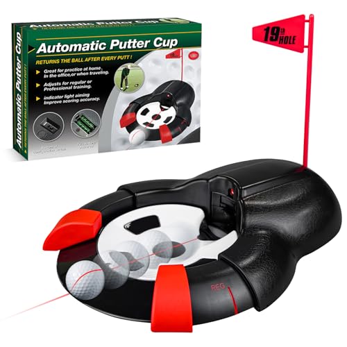 Golf Ball Automatic Putting Return Cup with Laser Training Putting Indoor/Outdoor Aid Golf Cup Putting Machine Suitable for Practicing at Home Yard Office Party