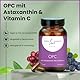 OPC mit 4 mg Astaxanthin pro Kapsel und pflanzliches Vitamin C - Hochdosiert mit 600 mg Traubenkern Extrakt pro Kapsel aus hochwertigen französischen Weintrauben. Kapseln im Glas.Vegan