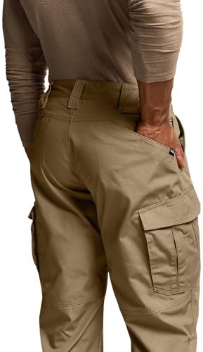 Image of CQR Men's Tactical Pants, Water Resistant Ripstop Cargo Pants, Lightweight EDC Work Hiking Pants, Outdoor Apparel