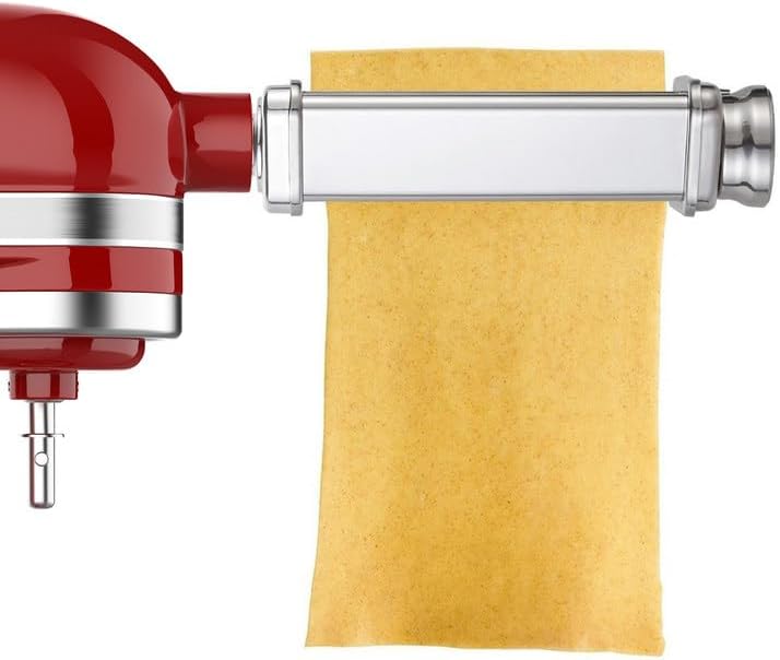 3Pcs Stainless Steel Pasta Attachment for Kitchen aid Stand Mixer Included Dough Sheet Roller, Spaghetti Cutter and Fettuccine Cutter Maker
