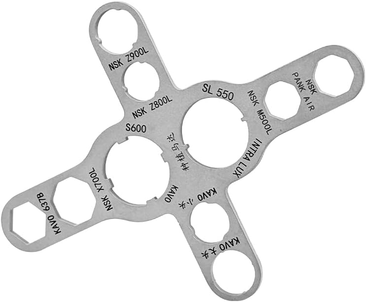 Dental Turbine Handpiece Wrench, Dental Remove Back Cover Wrench for Dental Turbine Handpiece Implant Motor Spanner Tool Cartridge Rotor Repair Tool (B Style)