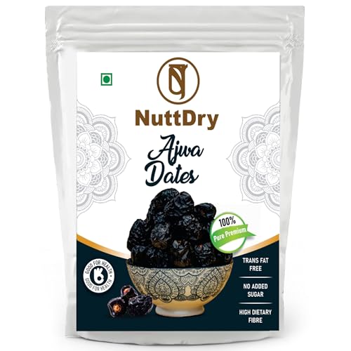 Image of NuttDry Premium Fresh Ajwa Dates Original 5kg (5 Packs Of 1kg) | Iron & Fibre Rich Naturally Sweet Without Added Sugar | Dry Fruits & Nuts | All Natural | No Preservatives | Khajur | Khajoor | Khejur