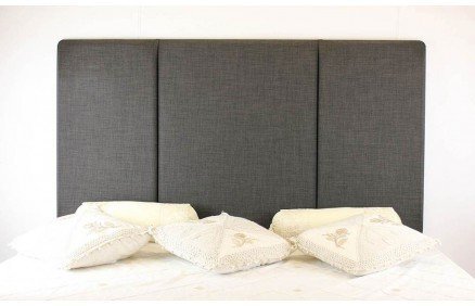 mm08enn York Turin Fabric Upholstered Headboard 26" Height in Sizes 3ft 4ft 4ft6 5ft 6ft (4ft Small Double, Black)