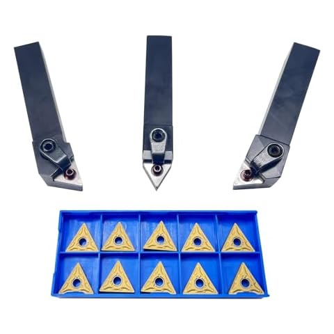 SATPISTOUL 3pcs 16mm Carbide Lathe Tool Holder Set with TNMG Inserts Cover