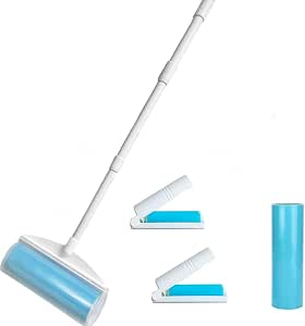 8 Inch Reusable Large Lint Roller with Extendable Handle and Refill