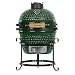 BBQ-Toro Kamado Grill Holzkohlegrill Haiiro Ø 32 cm | Grün | Mini Holzkohlegrill mit Thermometer & Holzgriffen | Keramikgrill rund | Ceramic Grill Ei, Smoker, BBQ Grillofen, Kamado BBQ