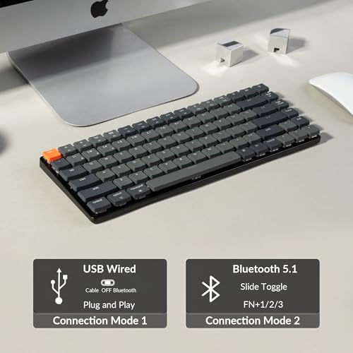 Keychron K3 Version 2, 84 Keys Ultra-Slim Wireless Bluetooth/USB Wired Mechanical Keyboard with White LED Backlit, Low-Profile Keychron Mechanical Brown Switch Compatible with Mac Windows by Keychron - Used condition - Image 3