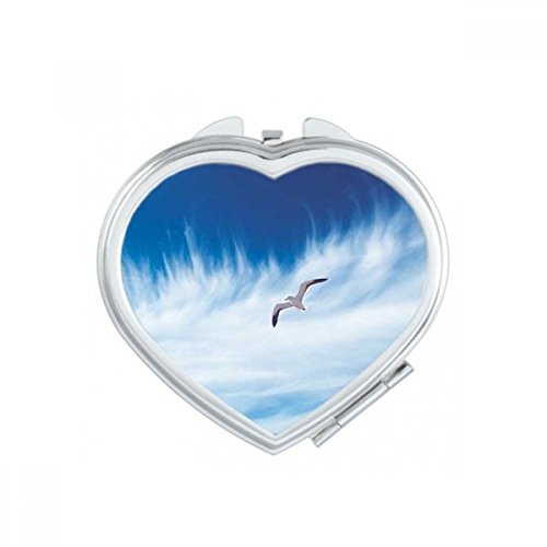 Miroir compact maquillage cœur de poche portable violet