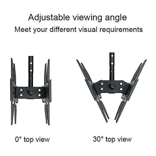 Support plafond TV double en acier renforcé avec réglage télescopique fluide