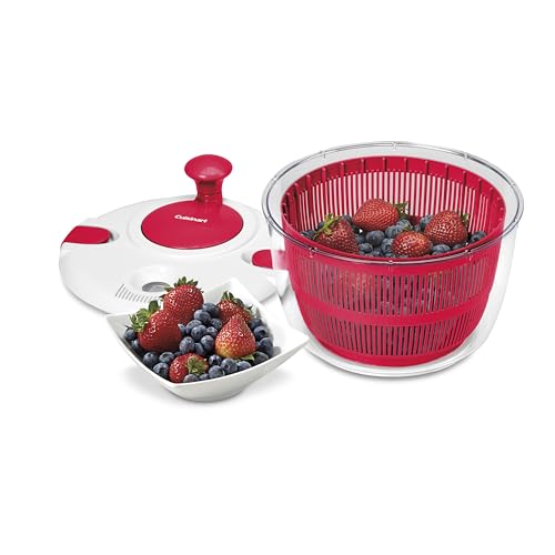 Cuisinart Large Salad Spinner- Wash, Spin & Dry Salad Greens, Fruits & Vegetables, 5qt, CTG-00-SASR Red by Cuisinart - Image 3