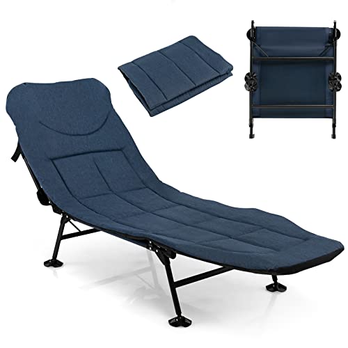 GYMAX Cama de Camping Plegable 194x66 cm con Colchón