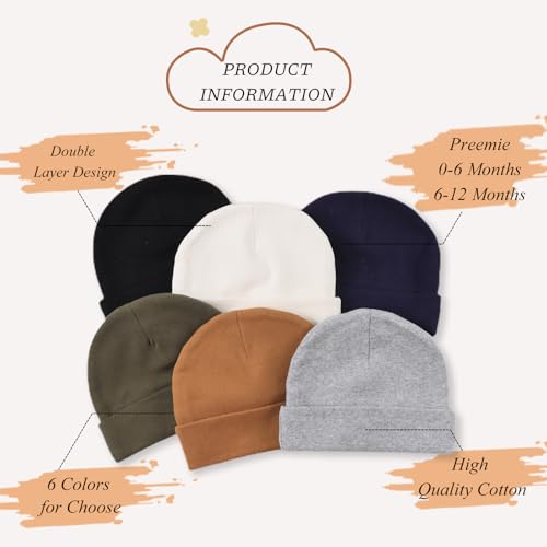 Bamery Cotton Baby Girl Hat Preemie Boys Beanie Newborn Hospital Hats Winter Infant Hats for Girls3