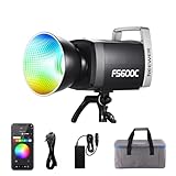 NEEWER Pro 600W RGB LED Video Light APP/2.4G/DMX Control, 2500-7500K 52500lx/1m COB Continuous Output Lighting, CRI95+/TLCI97+ Spotlight with Bag for Studio Photography Recording Streaming, FS600C