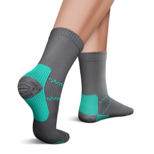 CHARMKING 6 Pairs Crew Compression Socks for Women & Men Circulation 15-20 mmHg is Best for All Day Wear Running Nurse3