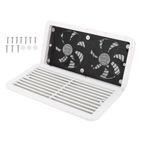 Ventilador de ventilación Lateral de Gearwell RV, de Escape de Doble Aire de 12 V, Compatible con Caravana de Remolque de Autocaravana, Ventilador de ventilación de 350 x 186 mm,