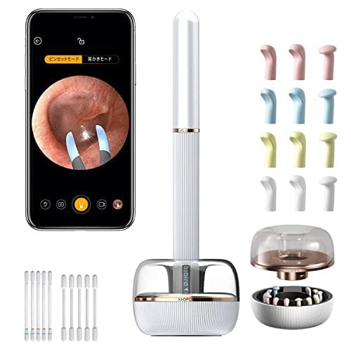 Ear Wax Removal Tool with an Ear Cleaning Camera, Bird Note3 Pro Ear Cleaner-10 Megapixel HD Ear Wax Removal with Camera, Tweezers and Rod 2-in-1 WiFi Smart Ear Pick for iPhone, Android(White)
