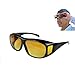 Produktbild Nachtfahrbrille, HD Vision Sonnenbrille Day Vision Driving Wrap Um Glas Sport Blend UV Für Frauen Männer, 3Pcs,Yellow