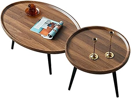 ZWJLIZI (2PCS) sofa side table, Nordic small apartment living room coffee table, household round low table, hotel creative leisure table (Color : D)