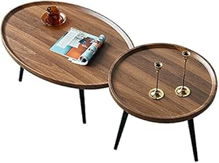 ZWJLIZI (2PCS) sofa side table, Nordic small apartment living room coffee table, household round low table, hotel creative leisure table (Color : D)