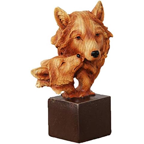 Naturecraft Wood Effect Resin Statue Ornament Figurine - Wolves Cover
