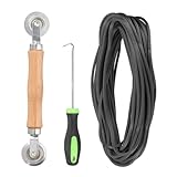 QUARKZMAN Bildschirmreparatur-Set 0.14x32.8ft Fensterschirm-Spline Mit Rollerwerkzeug Und Spline-Entfernungshaken Für Terrassentür Fenstermesh Installation Und Austausch Schwarz