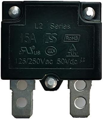 2Pcs 15A 125/250Vac 50Vdc Thermal Switch Circuit Breaker Current Overload Protector with Automatic Reset 15 Amp Relay Fuse Protection Kids Ride-On Toys Car Accessories