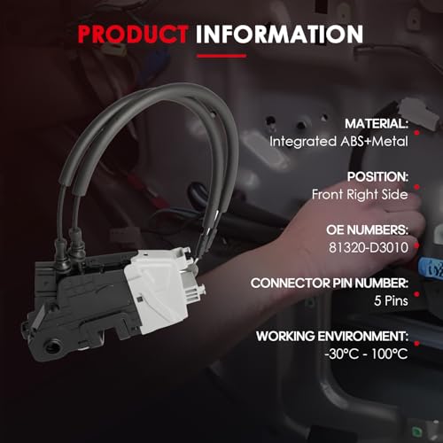 Image of CCIYU Front Right Passenger Side Door Latch Lock Actuator Fit for Hyundai for Tucson 2016 2017 2018 2019 2020 Power Door Lock Actuators Replaces 81320-D3010