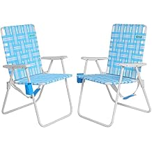SUNNYFEEL 15" Tall Folding Webbed Beach Chair, Oversized Portable High Seat Sand Chair for Adults Heavy Duty 300 LBS, Foldable Camping Webbed Lawn Chairs for Camp/Outdoor/Travel/Picnic/Concert/Sports