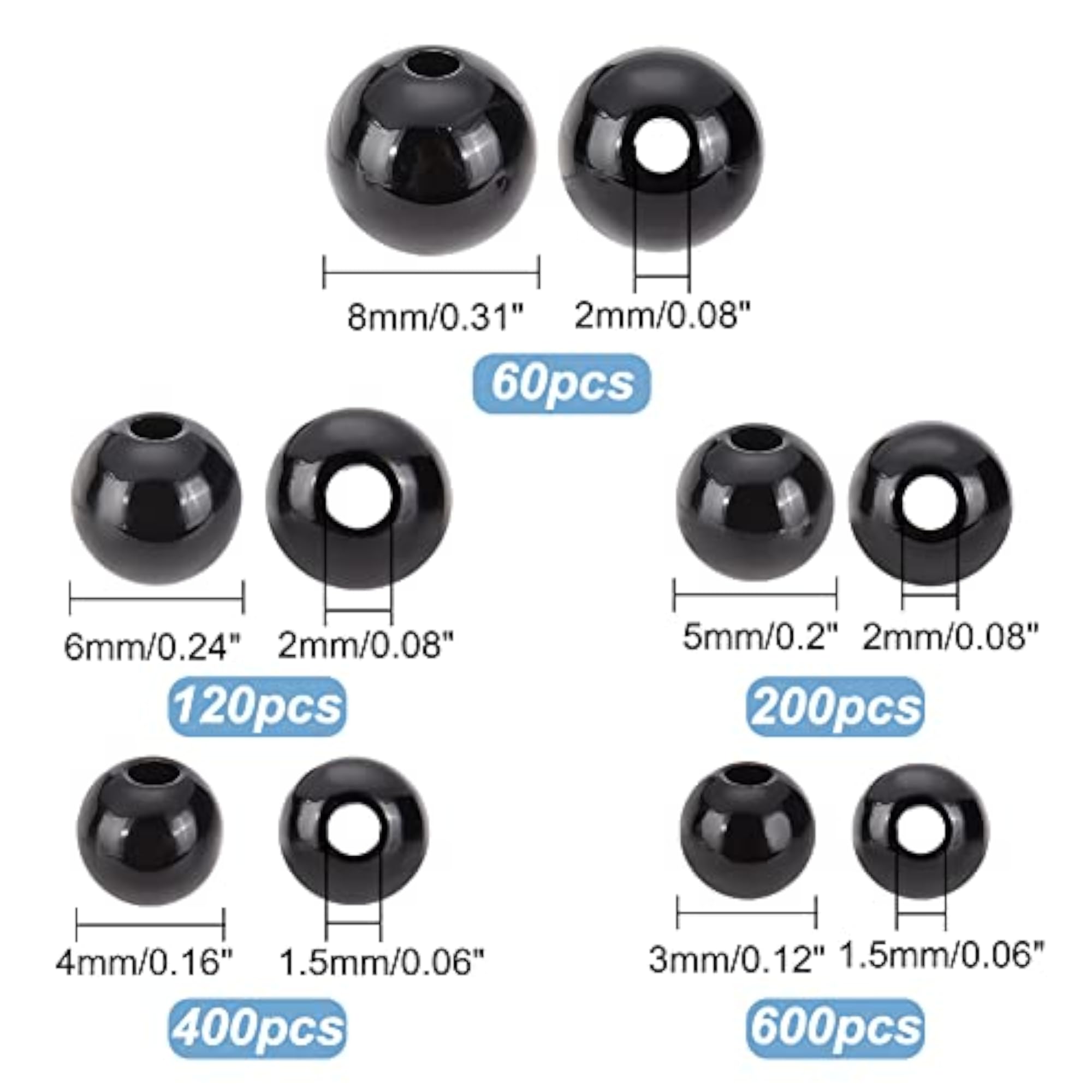 1380pcs Plastic Craft Beads