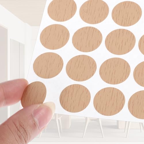 Autocollants pour trous de vis PATIKIL en PVC grain bois foncé pour meuble | Lot de 270