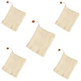 COZERI 5 Stück Seifennetz, robust, Beutel für Seife, wiederverwendbar, aus Baumwolle, Seifenschale...