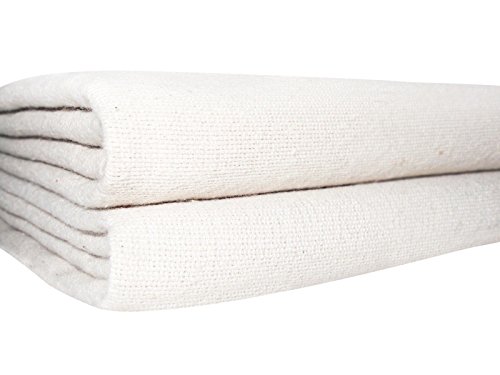 Linteum Textile Cotton Blended Hospital Patient Bath Blanket, Bed Bath Sheet, Twin Blanket Lightweight Thermal Utility Blankets 70X90 In, 1.4 Lb. Unbleached #TOP2
