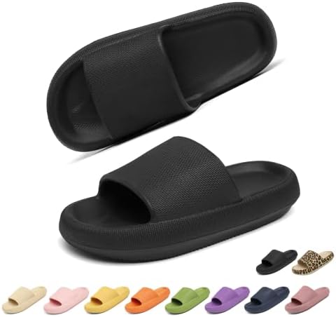 Geweo Hausschuhe Herren Cozislides Original Damen Super Weich Schlappi Schlappen rutschfeste Badelatschen Damen Herren Dick Eva Cozy Slides Original Pantoletten Cloud Slippers Unisex