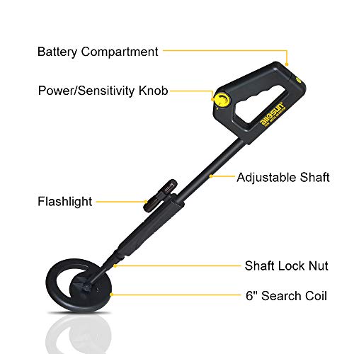 Allsun Beach Metal Detector Waterproof Sand Diy Beginner Gold Digger High Sensitivity Treasure Hunter Black #TOP1