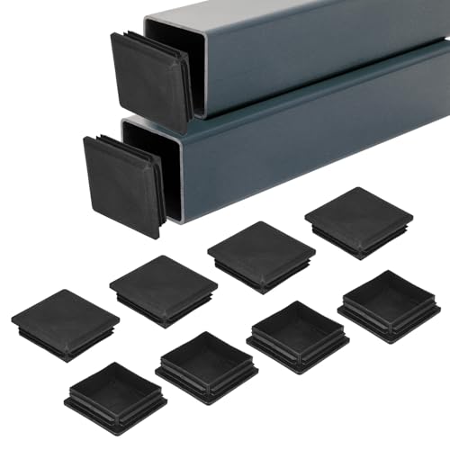 Image of M METERXITY 20-Pack Square Tubing End Caps, 3.2Inch /80mm Plastic Tube Plugs for Square Metal Tube /Chair Legs /Pipe Post /Furniture /Fence, Square Bumper Tubing Plug [Black]