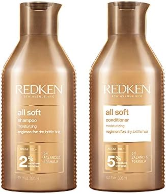 Redken All Soft Shampoo and Conditioner | For Dry / Brittle Hair | Provides Intense Softness and Shine | With Argan Oil
