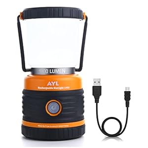 LED Camping Lantern Rechargeable, 1800LM, Camping Lamp, 4 Light Modes, 4400mAh Power Bank, IP44 Waterproof, Rechargeable Lantern for Hurricanes, Emergency, Power Outages, USB Cable Included