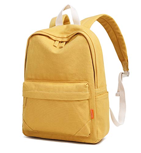 Tom Clovers Canvas Backpack Rucksack Weekender Bag Laptop Bag School Backpack Yellow #TOP1